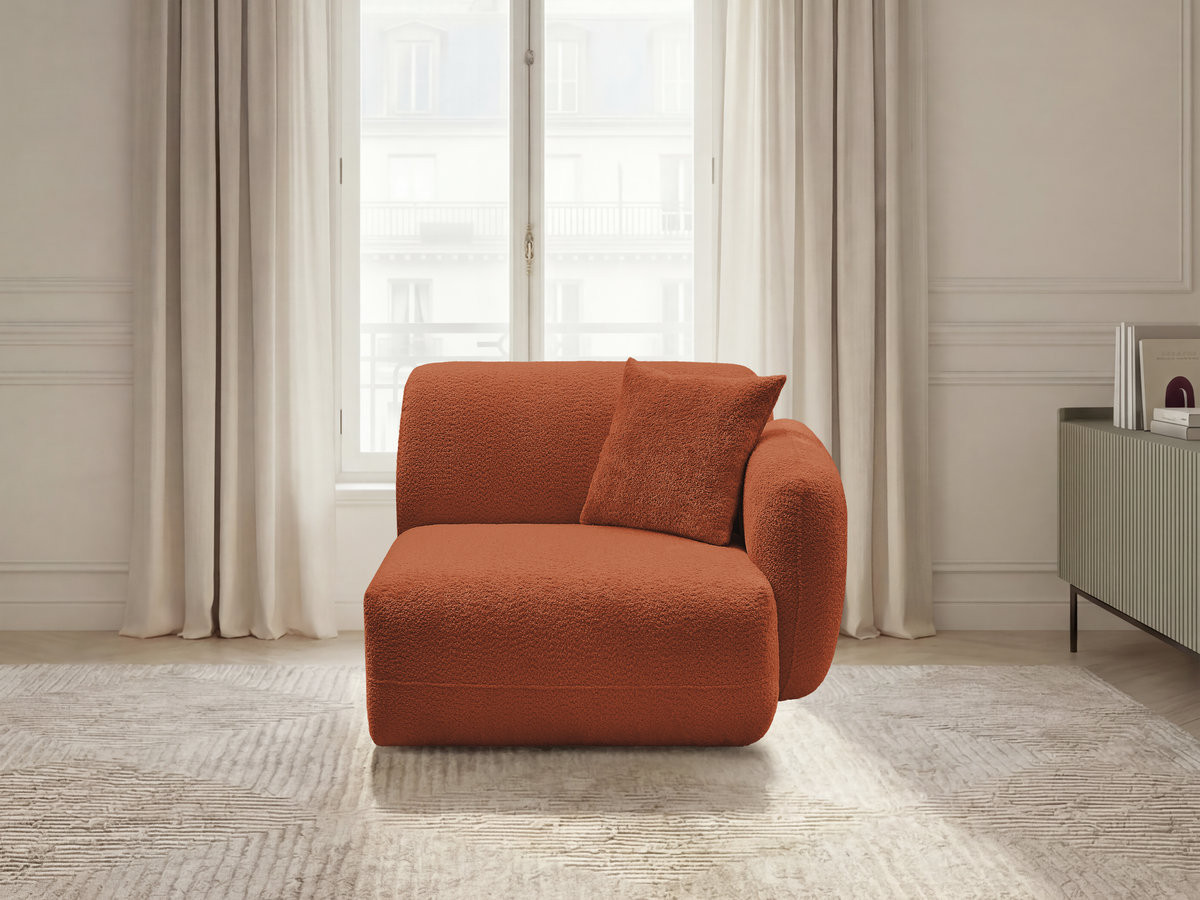 Bobochic Anda Sofamodul 1-Sitzer 104 × 103 cm Chenille Orange Ecke rechts