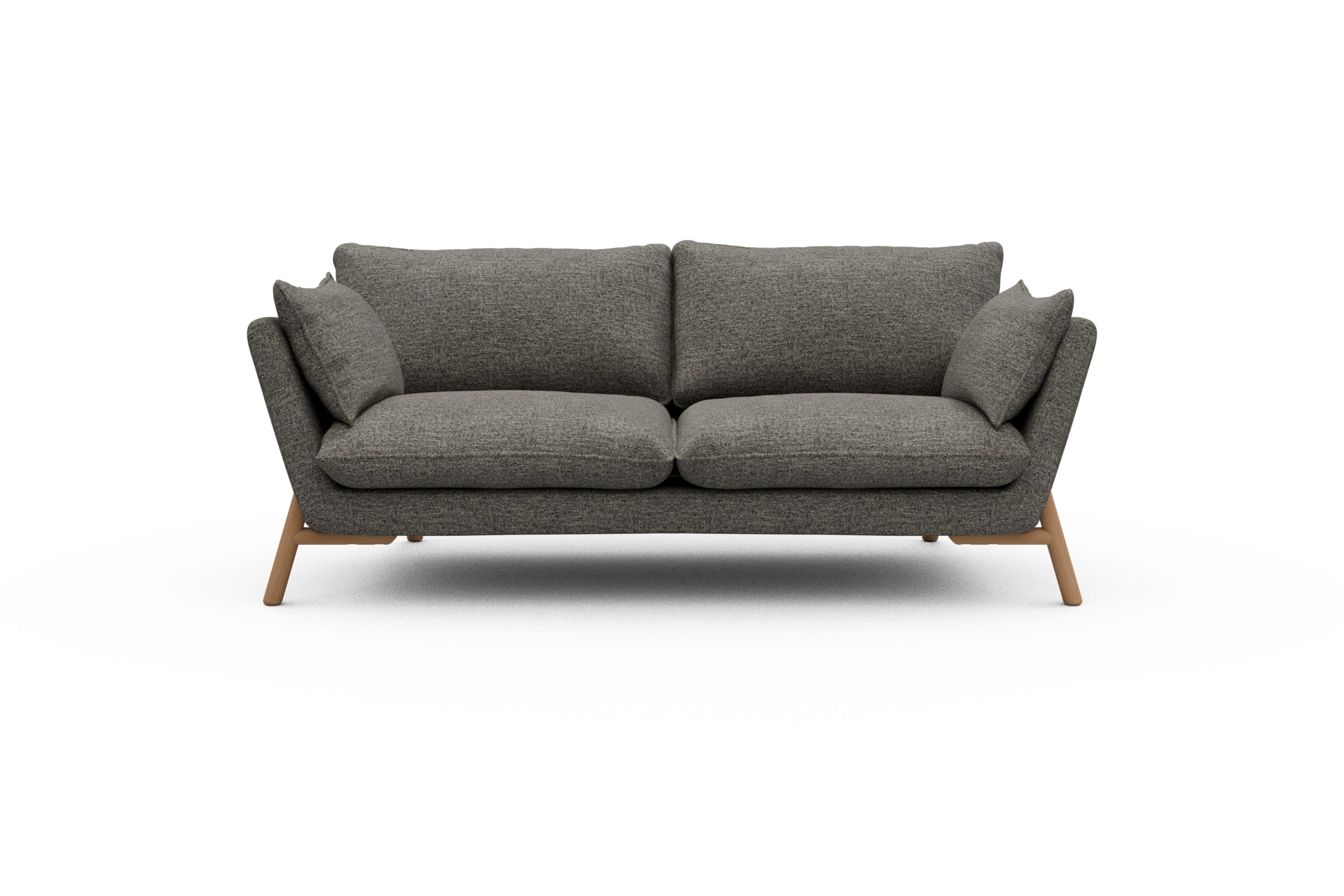 Skandi Home Sofa Emil 2-Sitzer Beinfarbe Eiche Natur Carreno-Sepie-Brown moebelfaktor