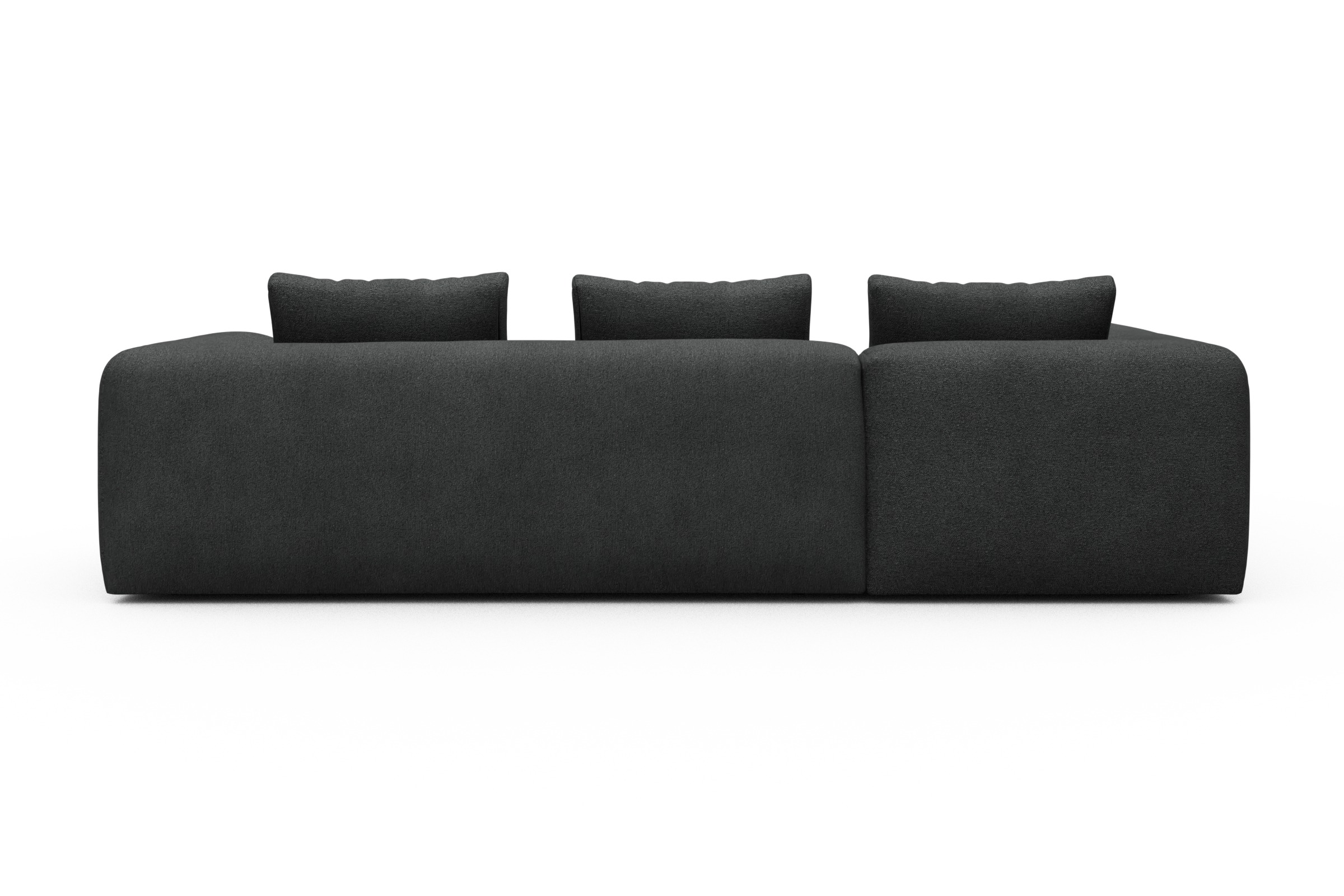 Ecksofa Fred 2x 2,5-Sitzer links offen Boucle-Charcoal