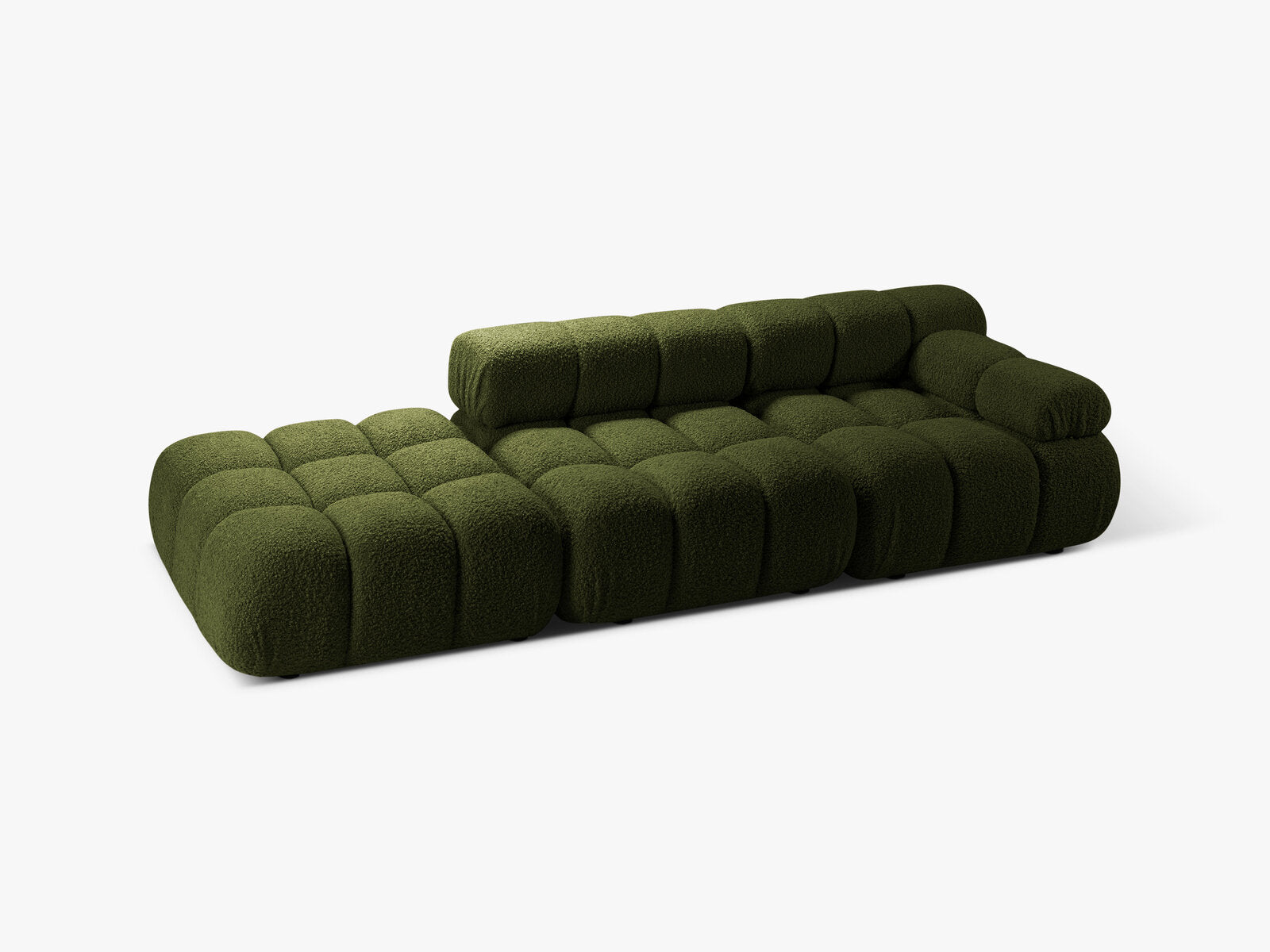 Micadoni Modulares Sofa Bellis 4-Sitzer Links Boucle Rolf Grün