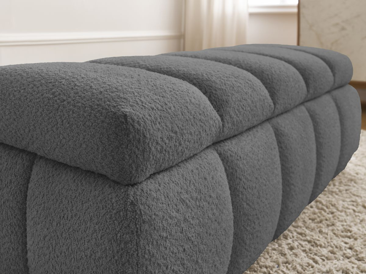 Bobochic Denali Bettbank 146 × 56 cm Bouclé-Stoff Dunkelgrau