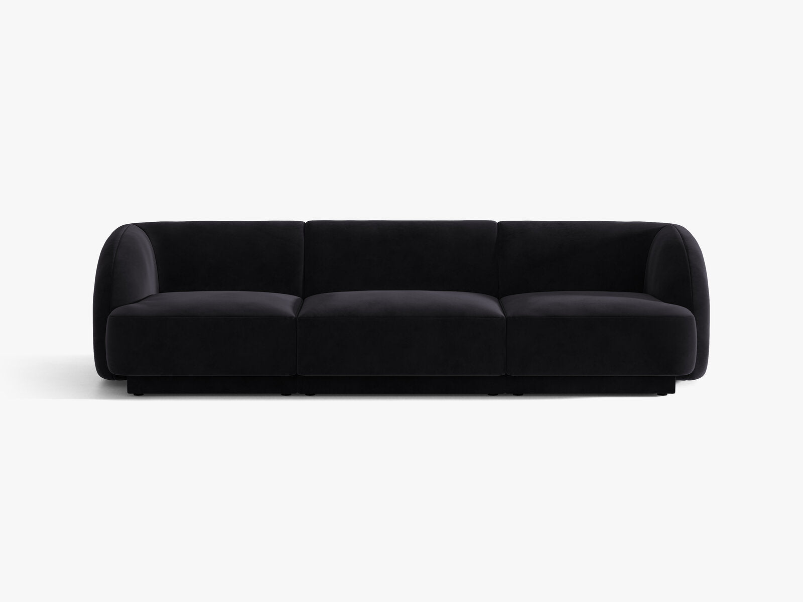 Micadoni Sofa Miley 3-Sitzer Samt Venus Schwarz