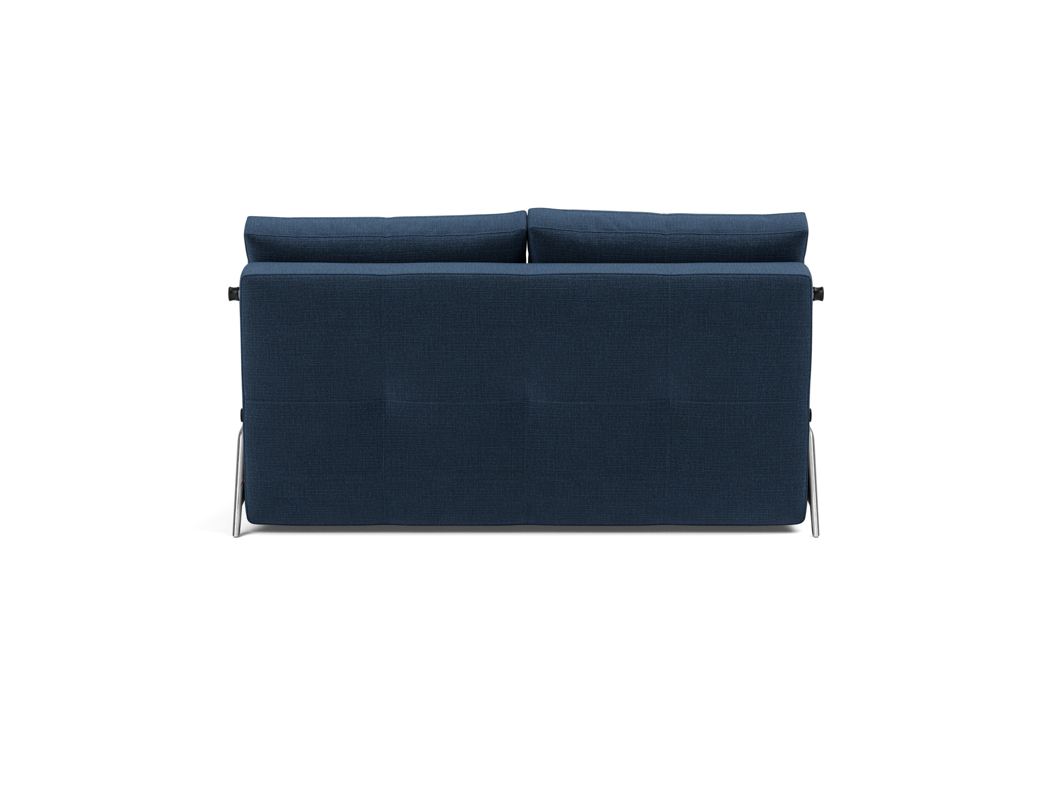 Schlafsofa Cubed 140 Chenille Esina 414-Indigo-Blue Beine Aluminium