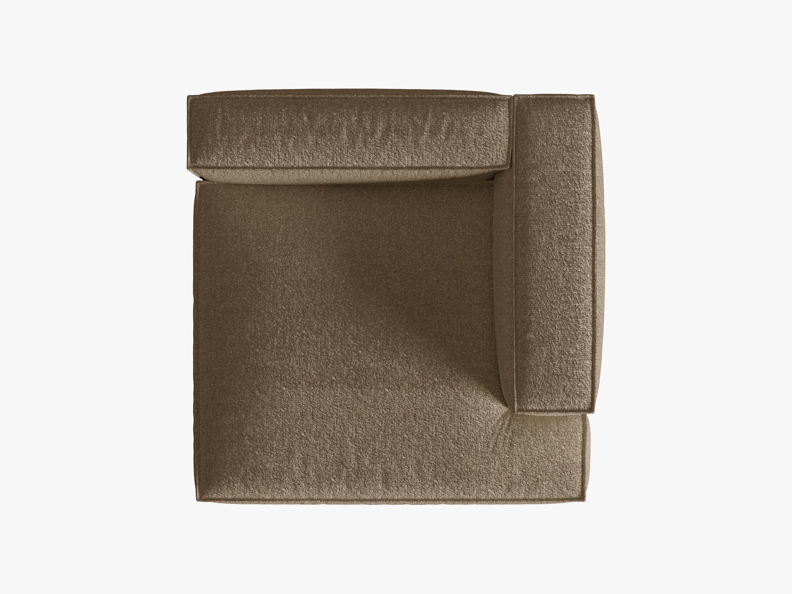 Micadoni Recamiere Nuria Groß 1-Sitzer Rechts Boucle Cappuccino