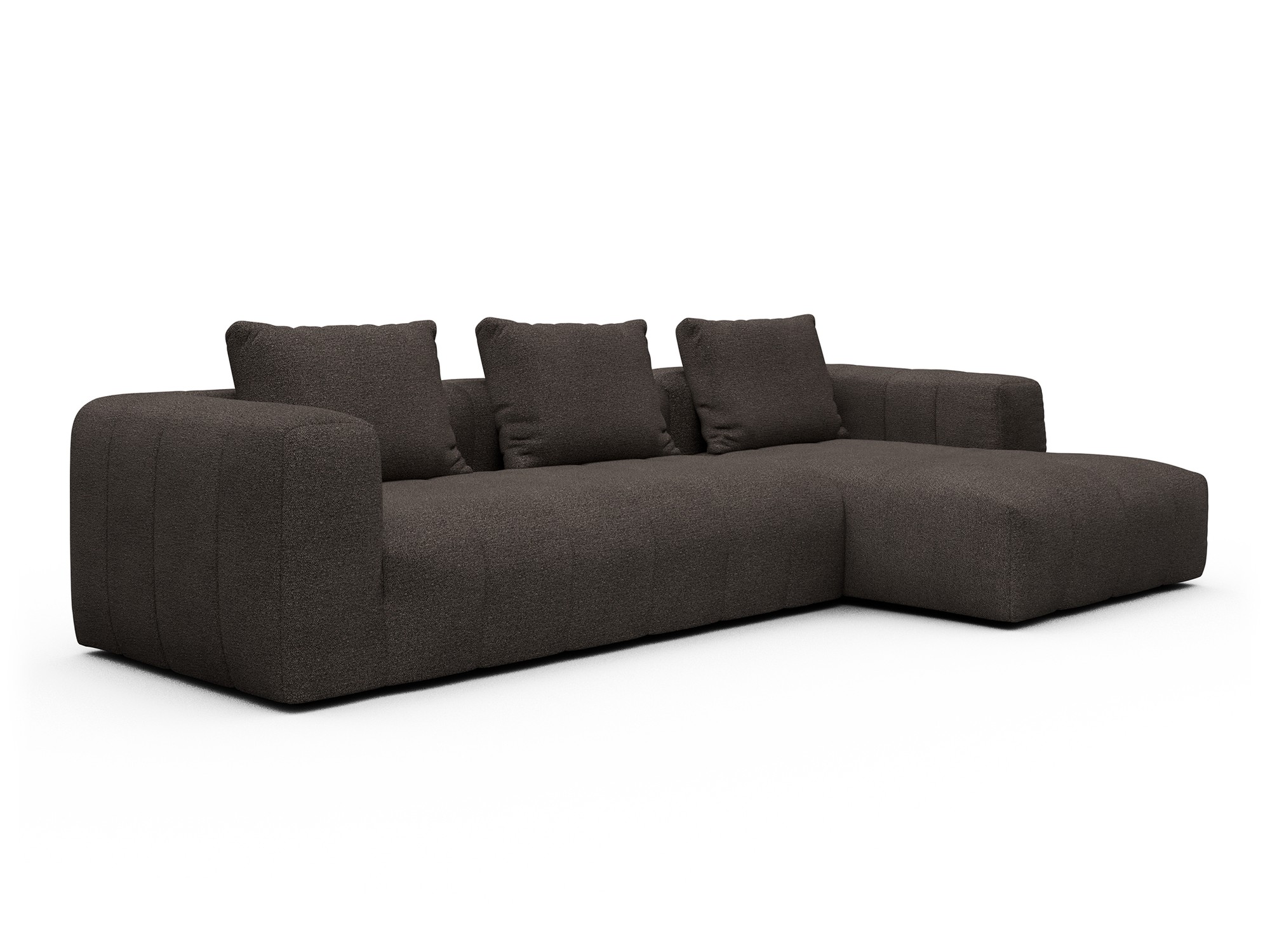 Hugo 2,5-Sitzer Armlehne links mit Chaiselongue Boucle-Taupe moebelfaktor