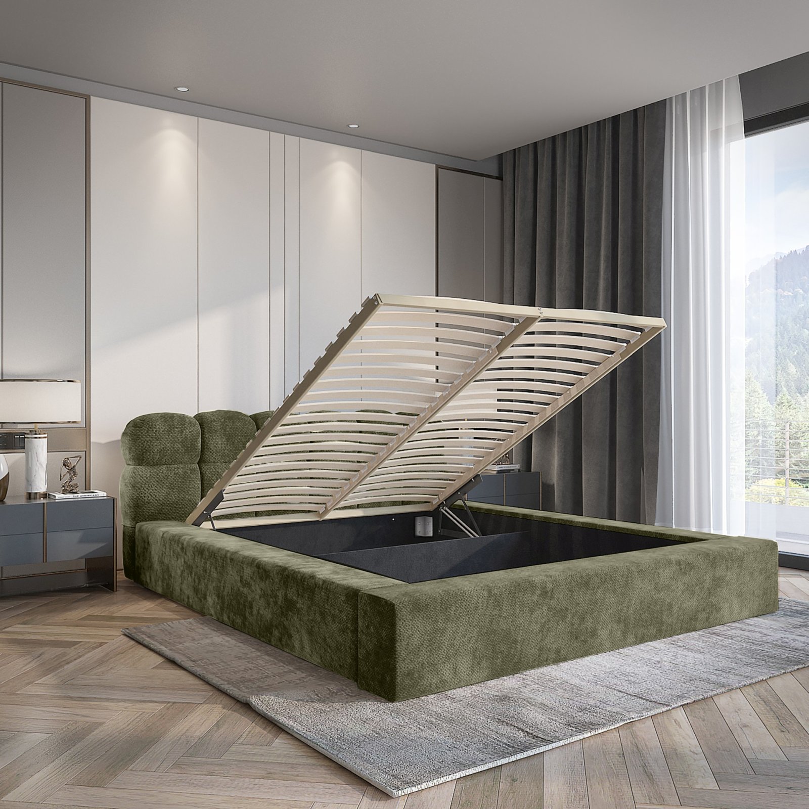Polsterbett Vento-New Chenille 180x200 mit Holzrahmen Tender Way 38