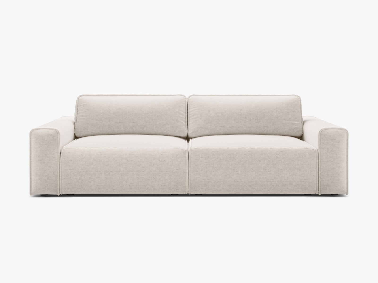 Micadoni Sofa Victor 3-Sitzer mit Schlaffunktion Strukturierter Stoff Helles Beige