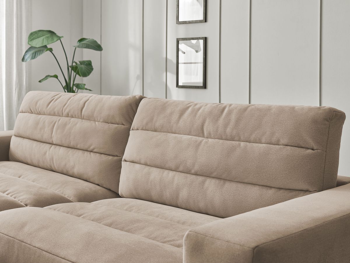 Bobochic Sierra Ecksofa Samt Taupe Ecke links