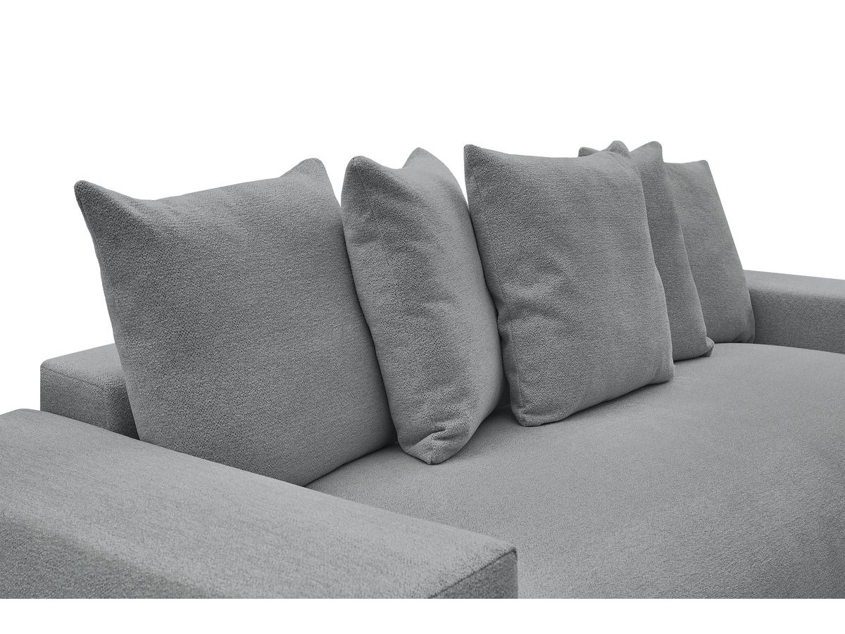 Bobochic Voltaire Sofa 4-Sitzer mit Pouf 280 × 124 cm Melange-Stoff Dunkelgrau