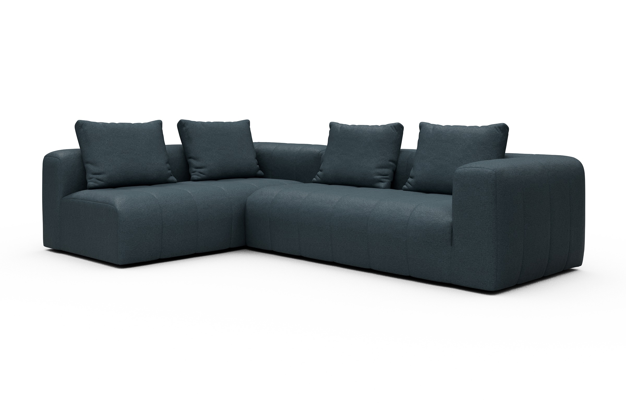 Ecksofa Hugo 2x 2,5-Sitzer Armlehne rechts Denari-Royal-Blue