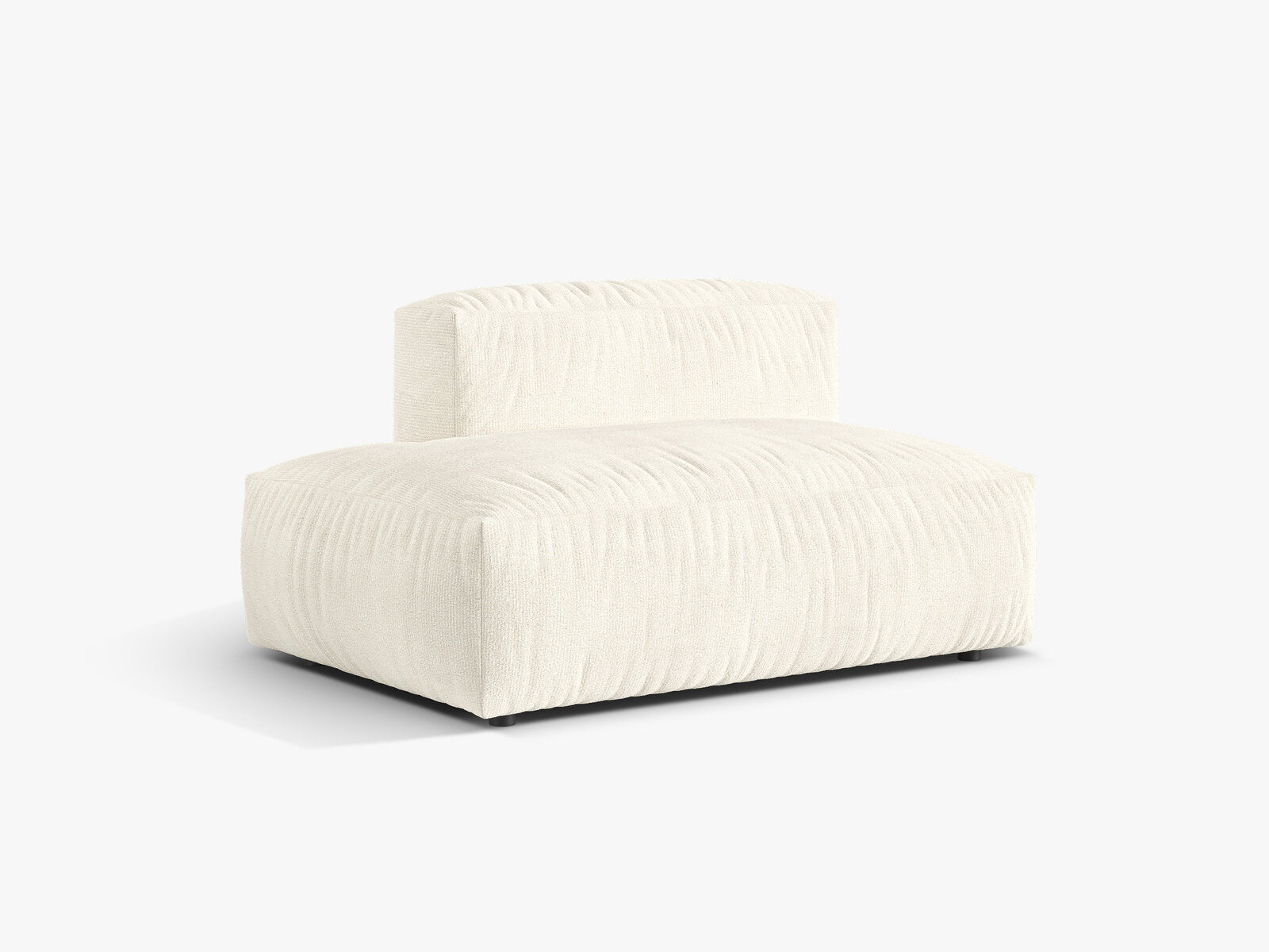 Micadoni Ecksofa-Modul Martina 1-Sitzer Links Boucle Monet Elfenbein