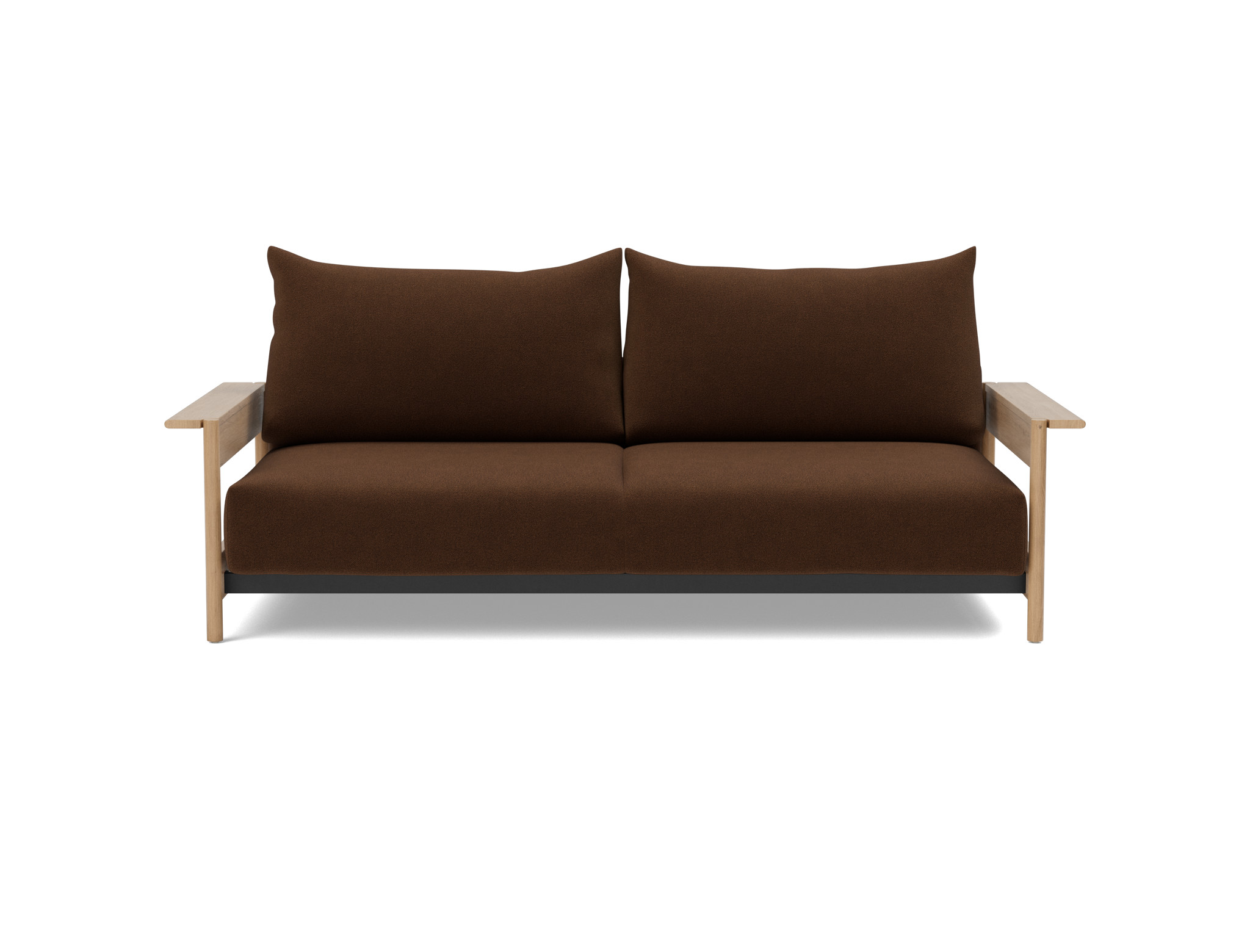 Schlafsofa Malloy Wood Strukturierter Stoff Taura 359-Cappuccino