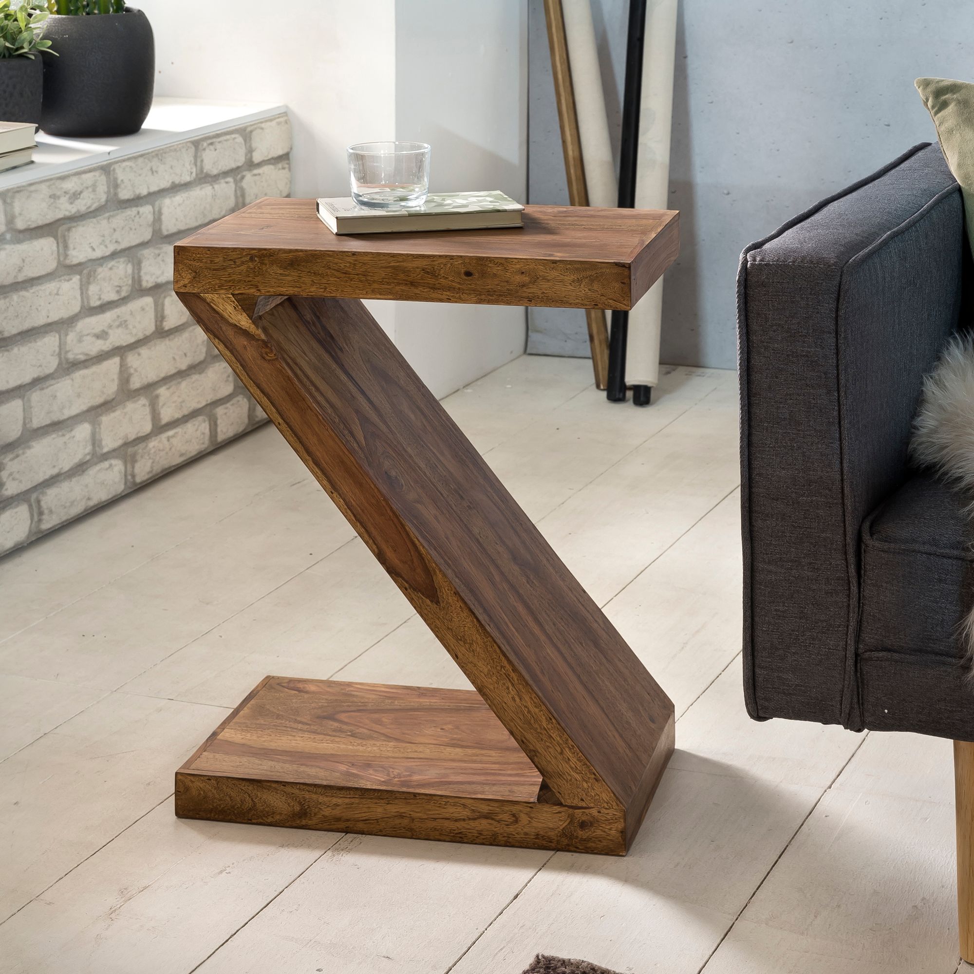 Beistelltisch Aalvik Massivholz Dunkelbraun 44 × 30 × 59 cm