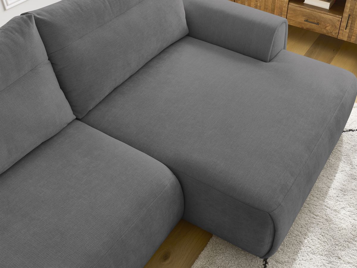 Bobochic Aden Ecksofa 386 × 152 cm Stoff Dunkelgrau Ecke rechts
