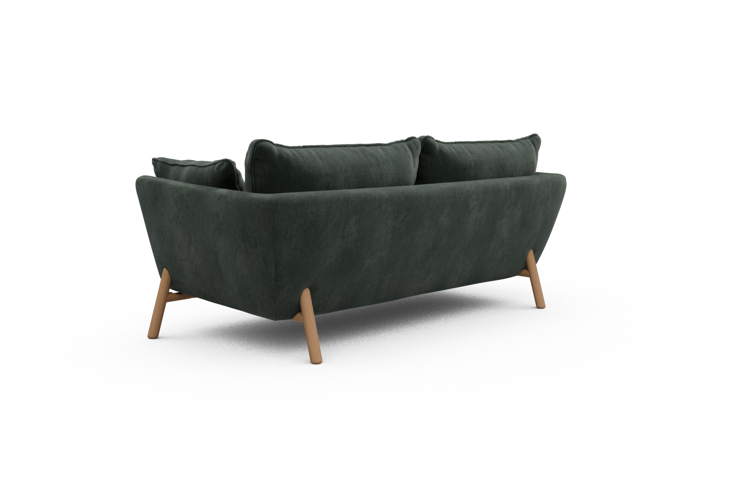 Sofa Emil PREMIUM 2-Sitzer Beinfarbe Eiche Natur Smooth-Laurel-Green