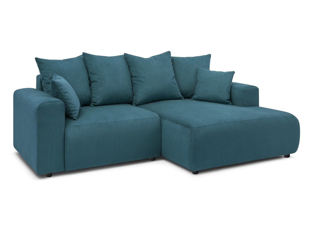 Bobochic Enjoy Ecksofa Cordsamt Dunkelblau Ecke rechts
