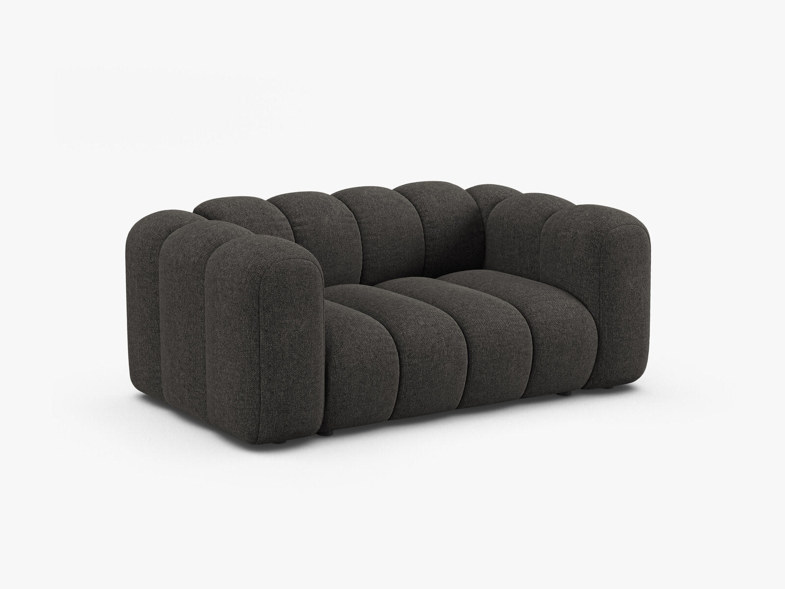 Micadoni Sofa Lupine 2-Sitzer kleine Version Chenille Eden Dunkelgrau