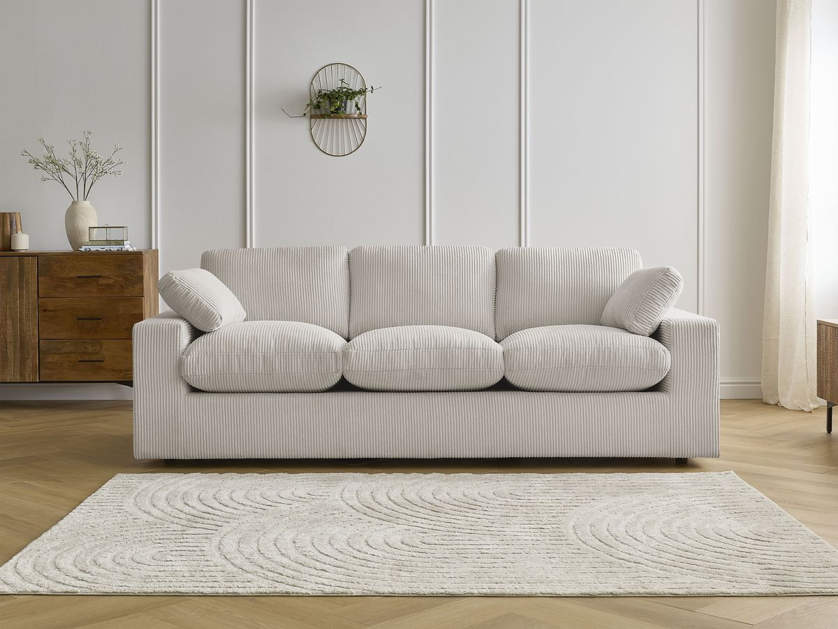 Bobochic Belair Sofa 3-Sitzer 220 × 93 cm Cordsamt Beige