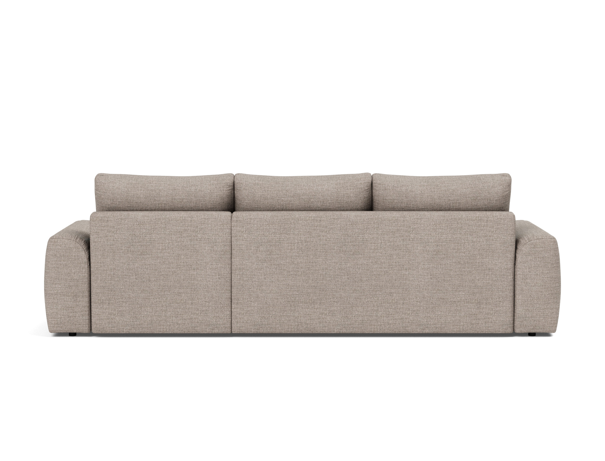 Schlafsofa Norum mit Chaiselongue und Chunky-Armlehnen Chenille Yuveno 472-Warm-Grey