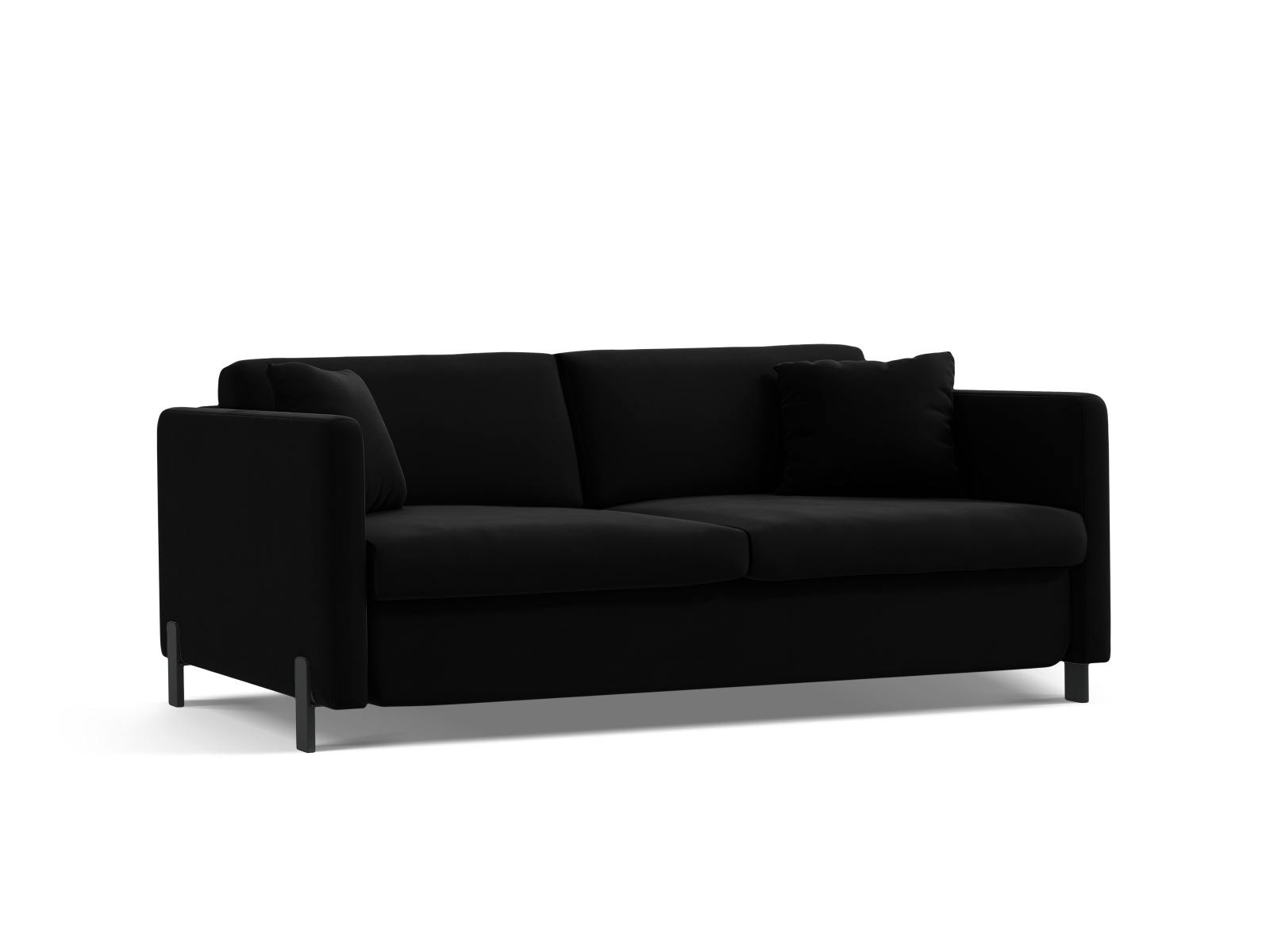Micadoni Schlafsofa Gloria 2-Sitzer Samt Salvador Schwarz