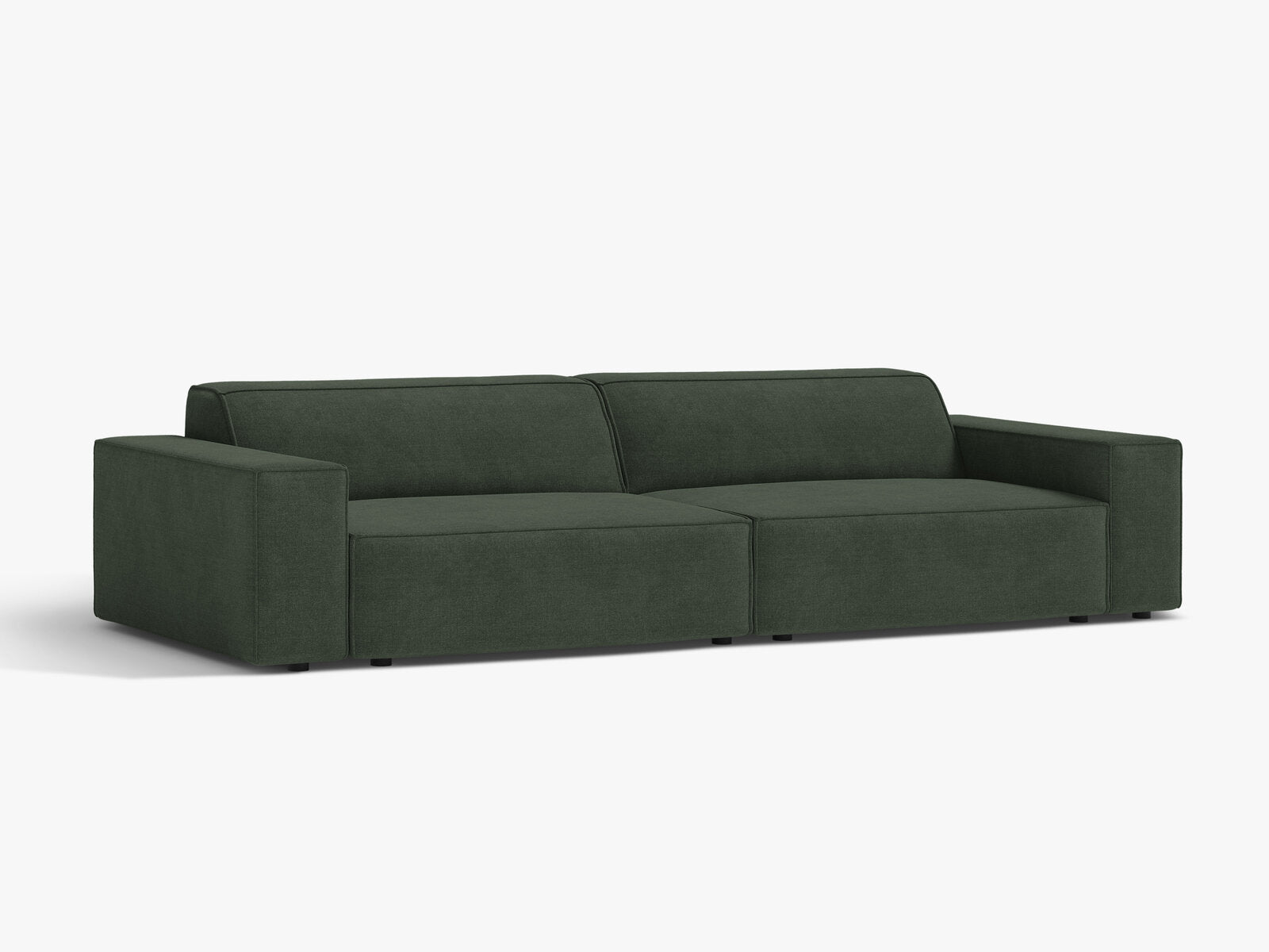 Micadoni Sofa Jodie 4-Sitzer Strukturierter Stoff Liberty Moßgrün