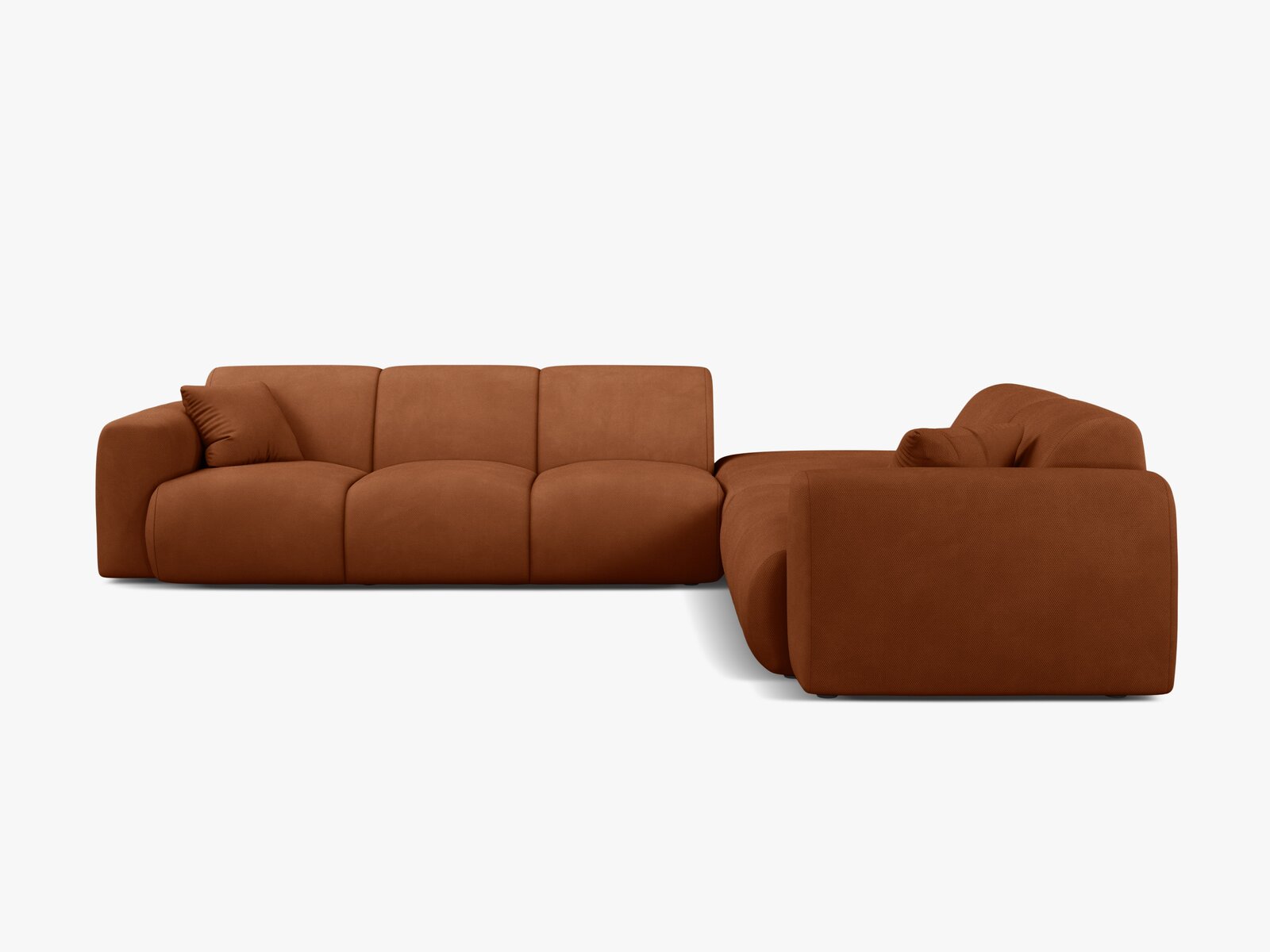 Micadoni Ecksofa Molino 6-Sitzer Rechts Strukturierter Stoff Rebel Orange