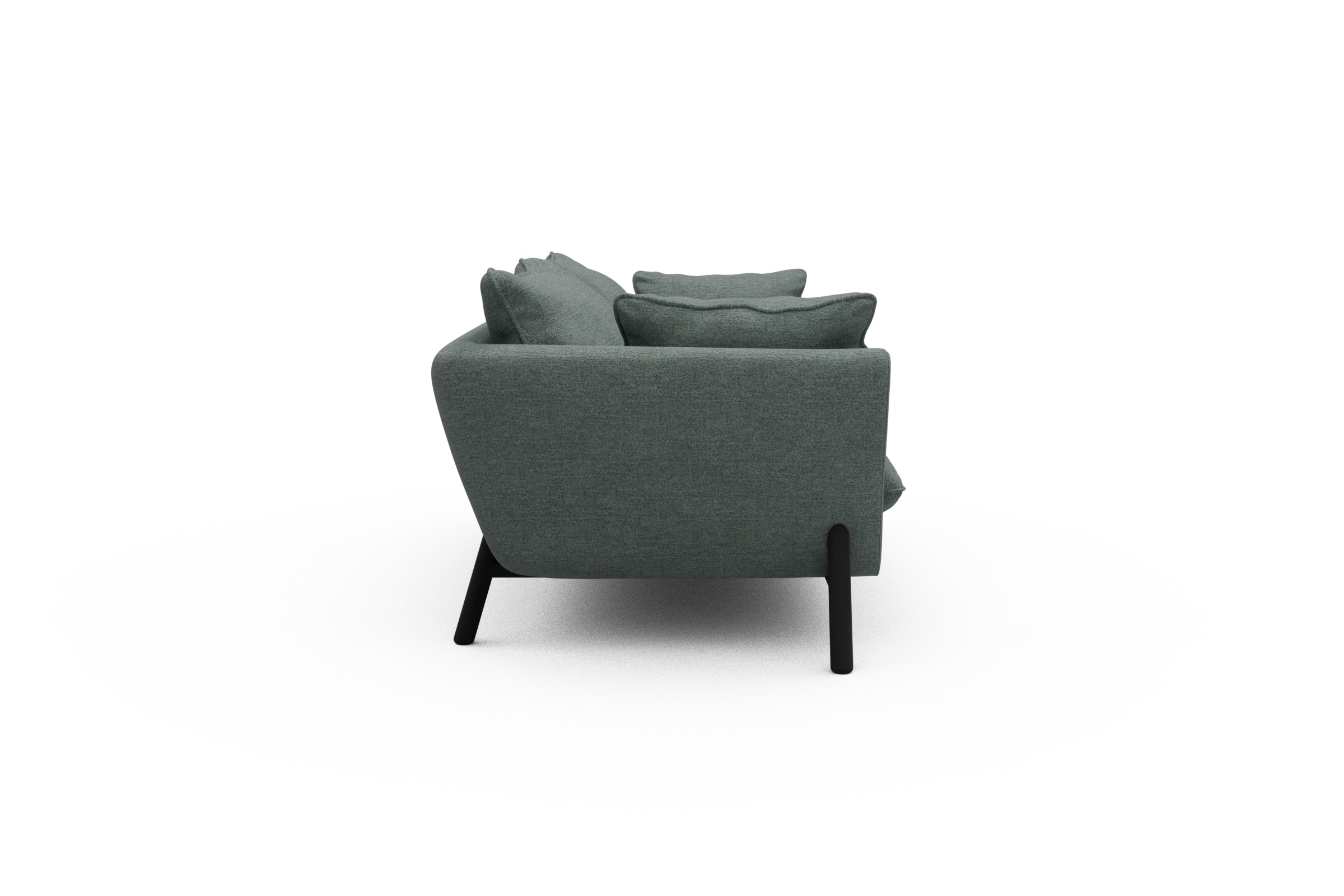Sofa Emil PREMIUM 2-Sitzer Beinfarbe Eiche Schwarz Carreno-Ice-Blue