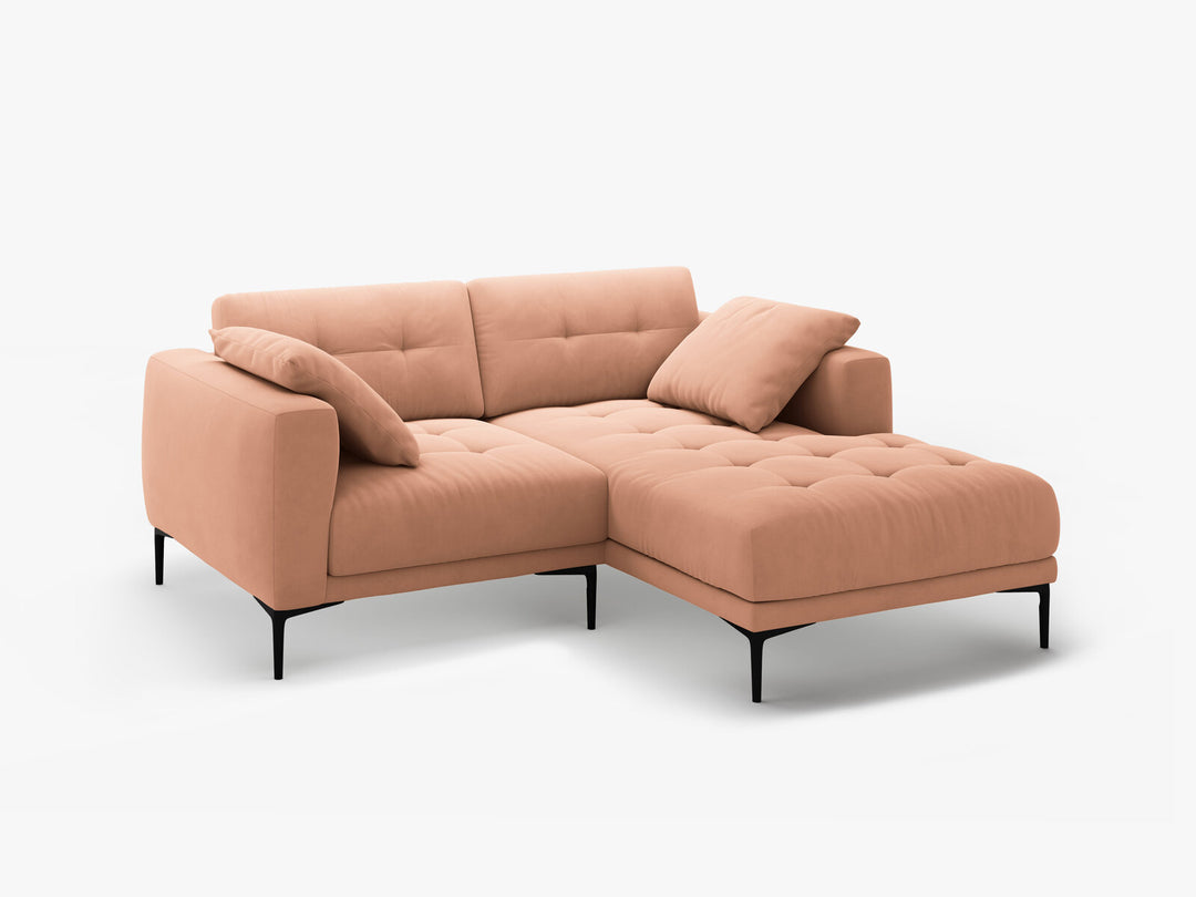 Micadoni Ecksofa Bemy 2-Sitzer Rechts Samt Rosa