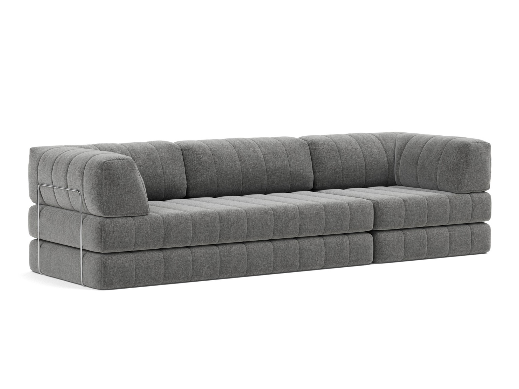 Schlafsofa CozyPad Grand mit Armlehnen Strukturierter Stoff Twist 563-Charcoal
