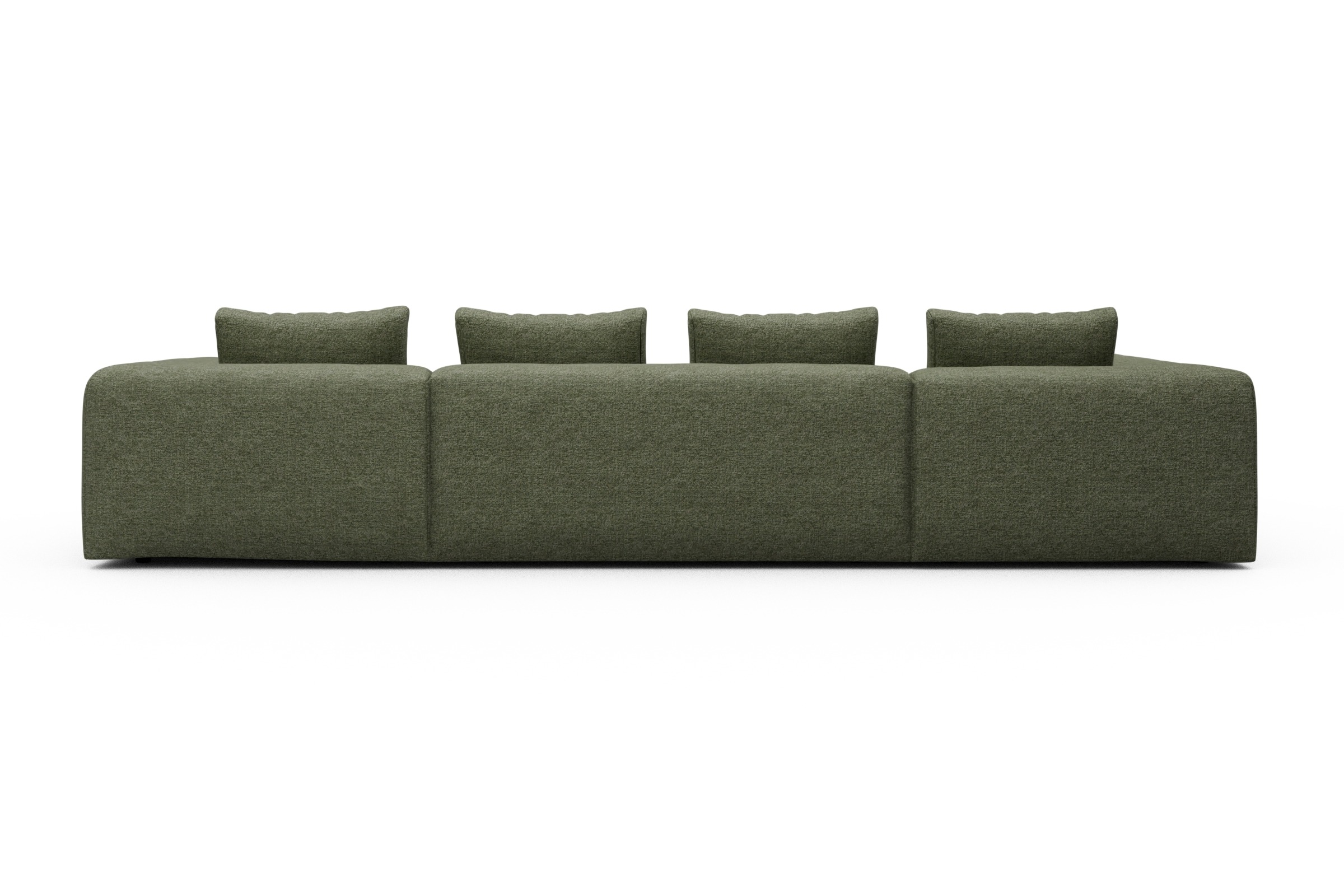 Wohnlandschaft Fred Relax-Ecke links mit 2-Sitzer und Chaiselongue rechts Carreno-Vivid-Green