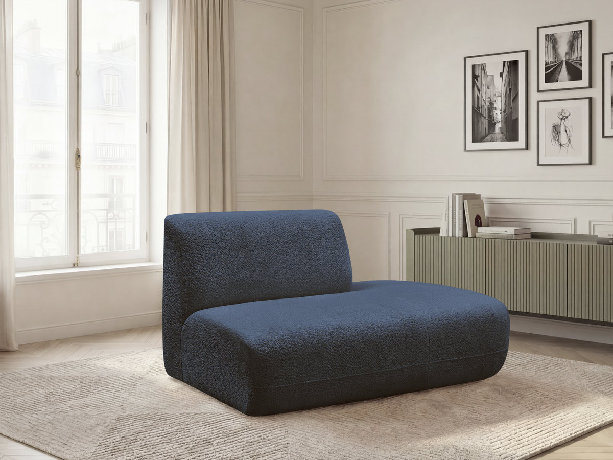 Bobochic Anda Sofamodul 2-Sitzer Chenille Dunkelblau Ecke rechts