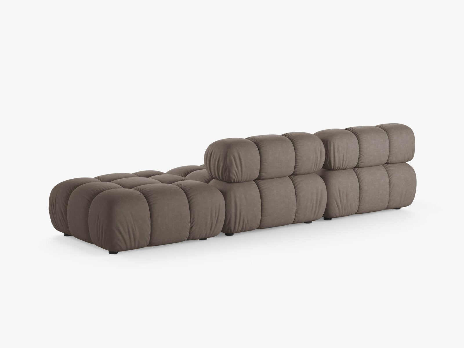 Micadoni Modulares Sofa Bellis 4-Sitzer Rechts Strukturierter Stoff Liberty Cappuccino