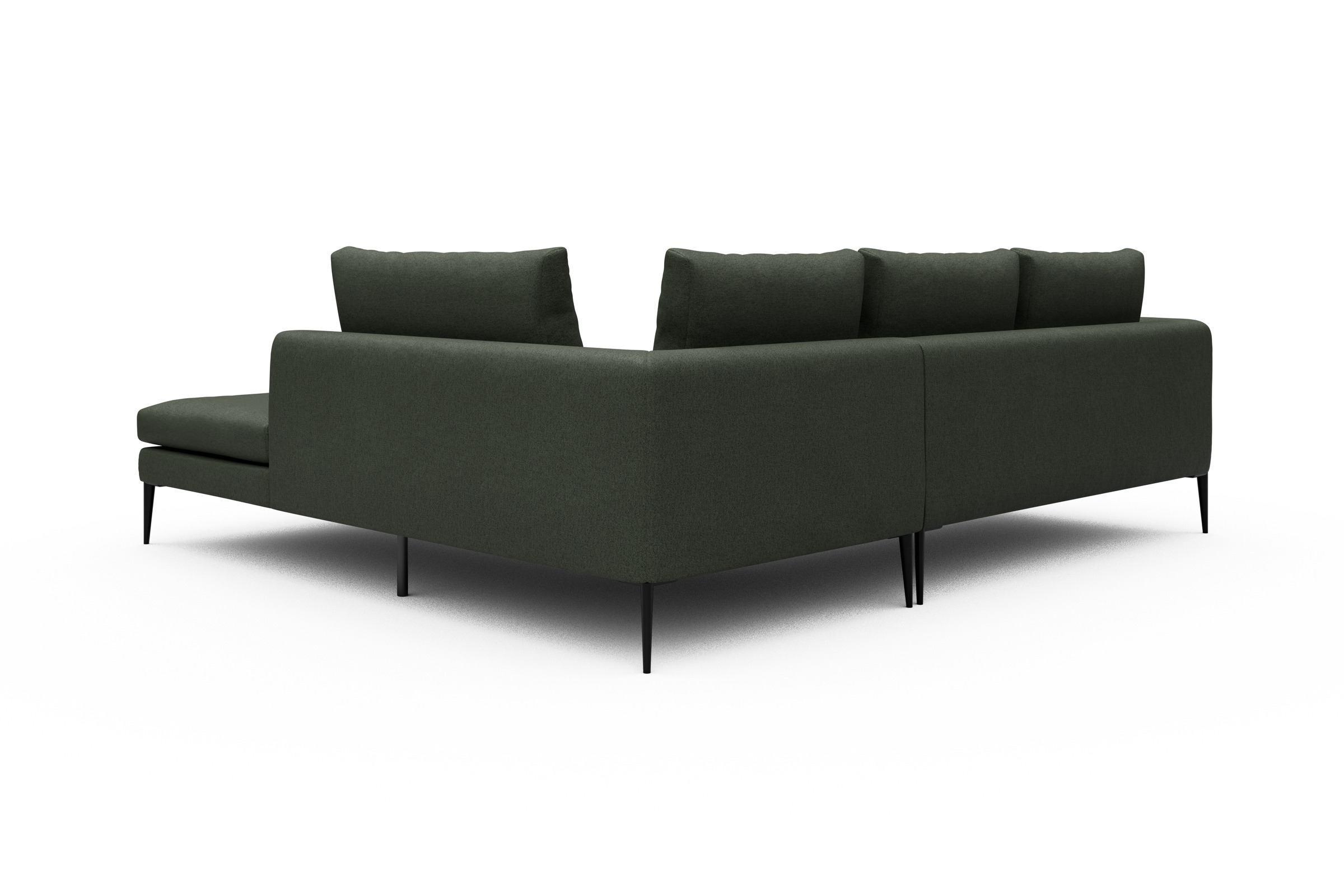 Ecksofa Paul Relax-Ecke rechts mit 2-Sitzer Denari-Forest-Green