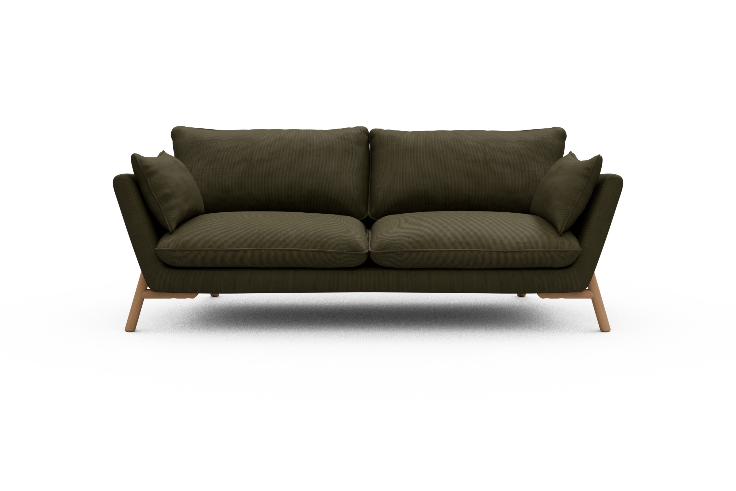 Skandi Home Sofa Emil 3-Sitzer Beinfarbe Eiche Natur Cordufine-Pine-Green moebelfaktor