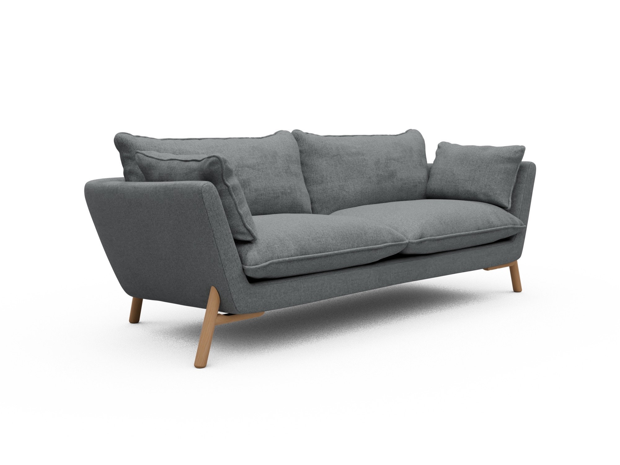 Skandi Home Sofa Emil Soft 3-Sitzer Beinfarbe Eiche Natur Casone-Gravel-Grey moebelfaktor