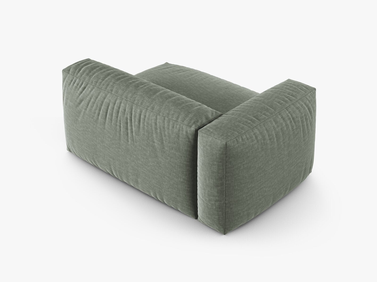 Micadoni Eckmodul mit Armlehne Martina 1-Sitzer Groß 90cm Sitztiefe Links Strukturierter Stoff Boston Moßgrün