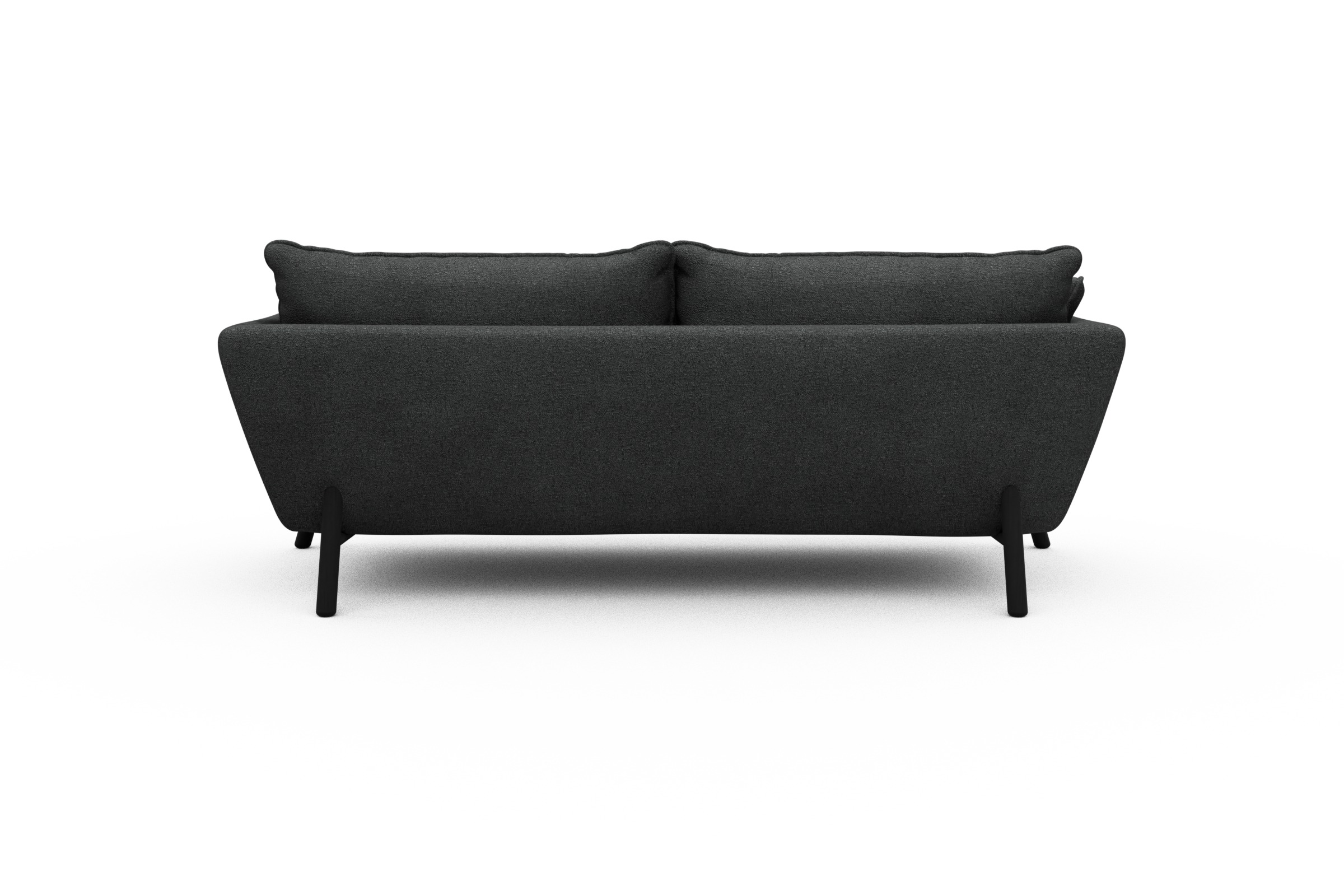 Sofa Emil PREMIUM 3-Sitzer Beinfarbe Eiche Schwarz Boucle-Charcoal