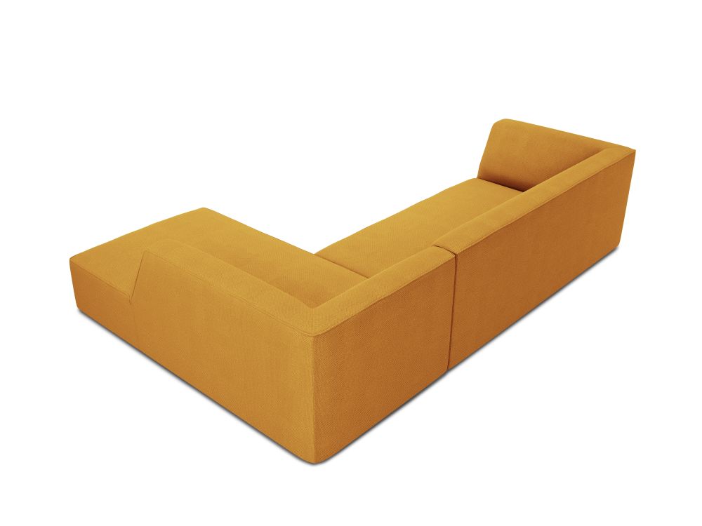 Cosmopolitan Design Ecksofa Siena 4-Sitzer Strukturierter Stoff Ottawa Gelb Rechts