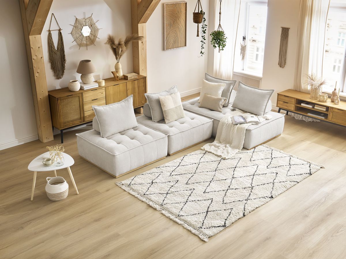 Bobochic Elisa Ecksofa Strukturstoff Weiß