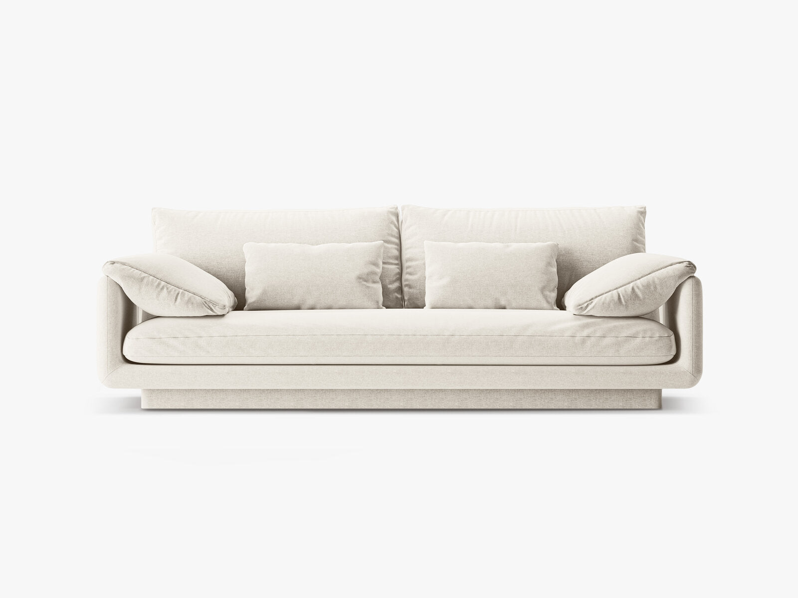 Micadoni Sofa Torino 3-Sitzer Strukturierter Stoff Elfenbein