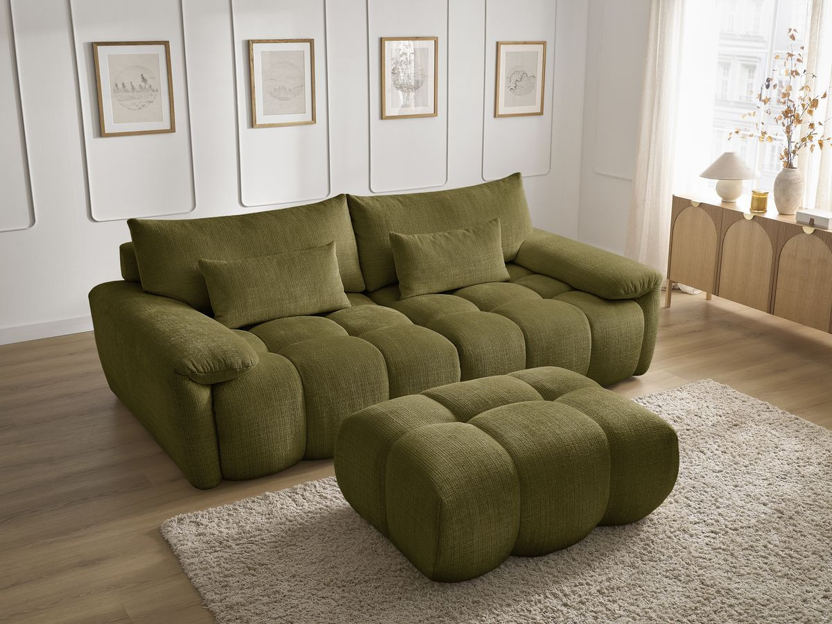 Bobochic Ivane Sofa 4-Sitzer Strukturstoff Grün