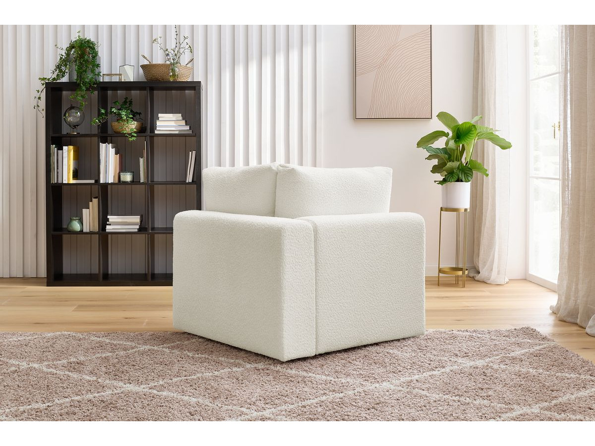 Bouclé-Stoff · Weiß