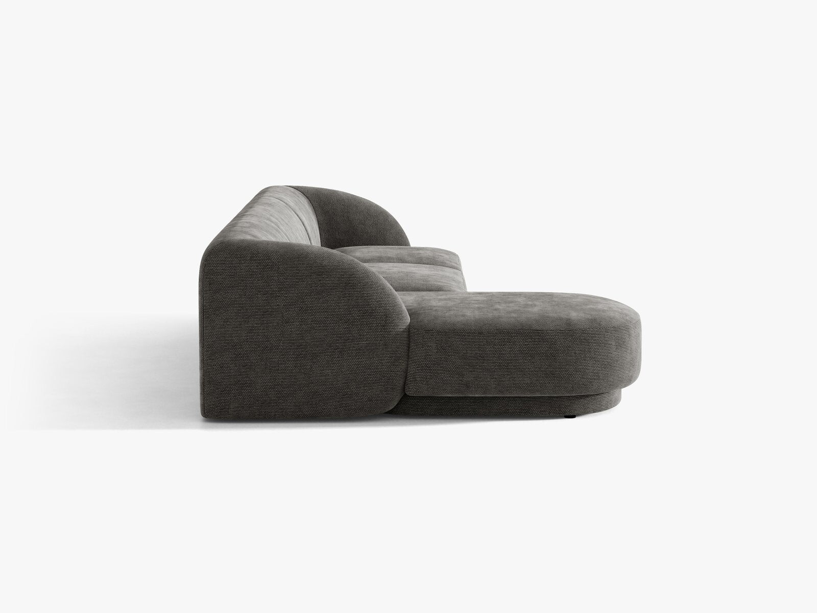 Micadoni Ecksofa Miley 4-Sitzer Links Chenille Haga Grau