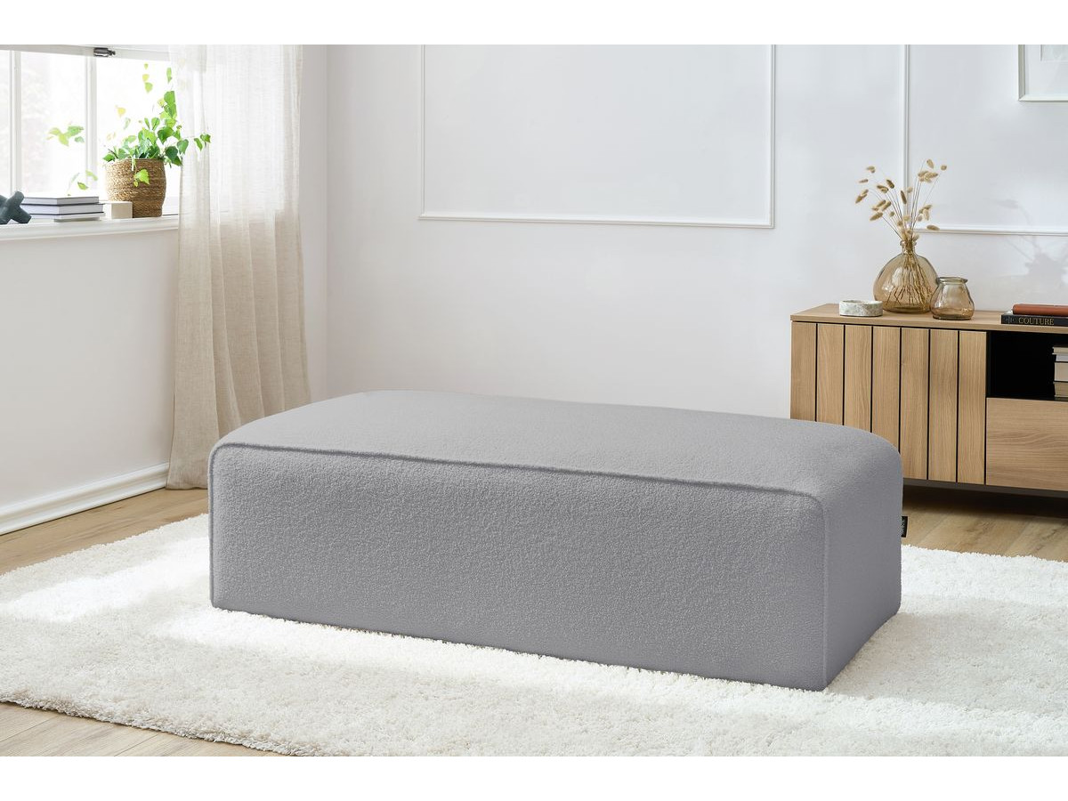 Bobochic Megeve Pouf Bouclé-Stoff Hellgrau