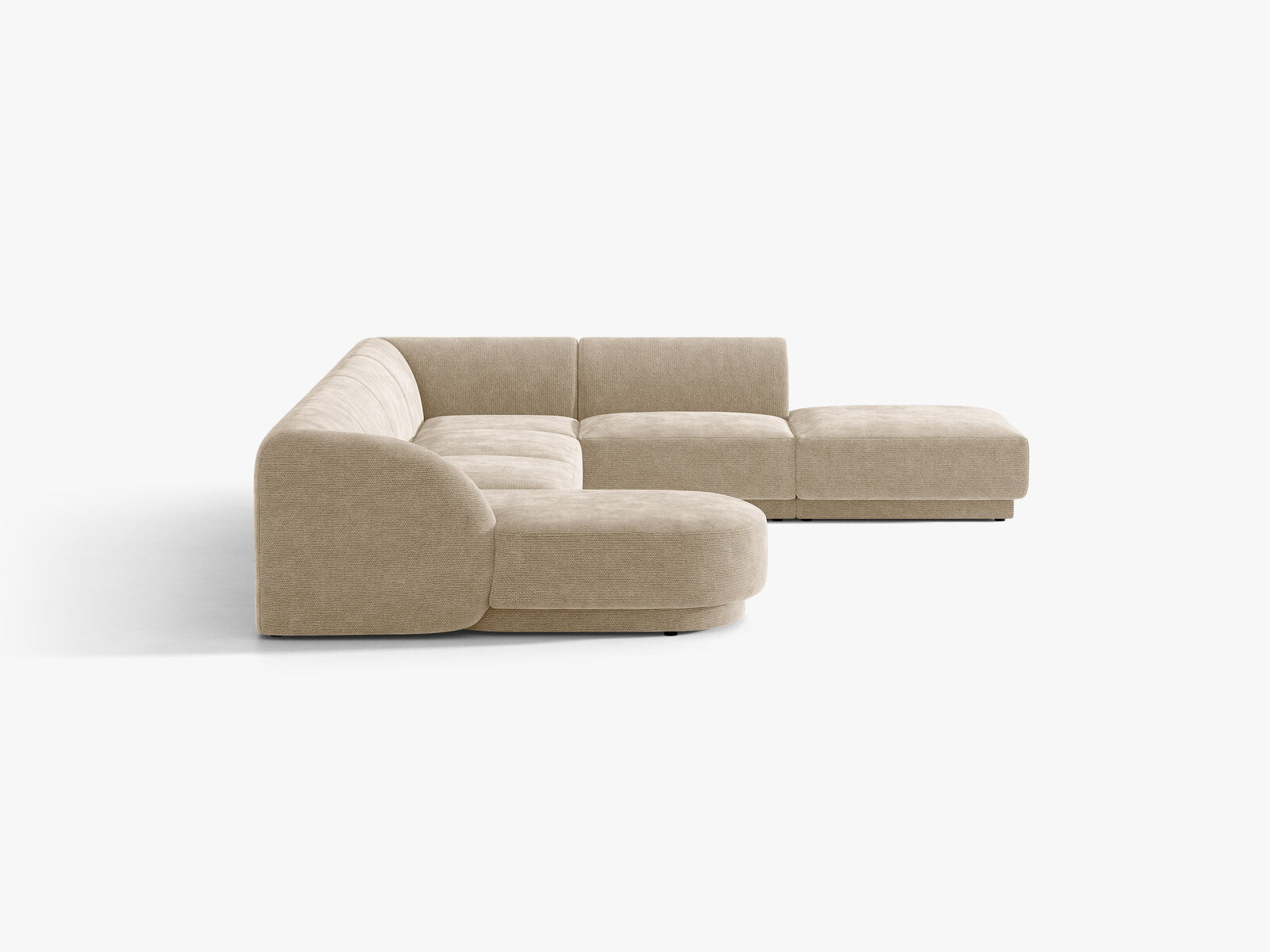 Micadoni Panorama-Ecksofa Miley 6-Sitzer Rechts Chenille Eden Beige