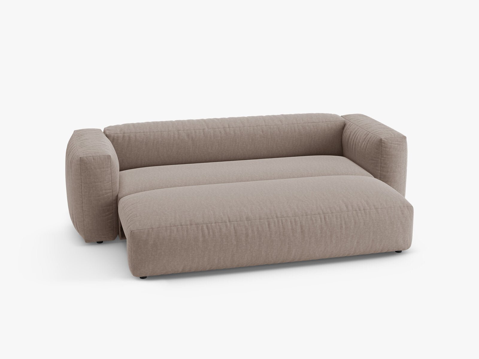 Micadoni Martina Sofa mit Bettfunktion Strukturierter Stoff Boston Dunkelbeige