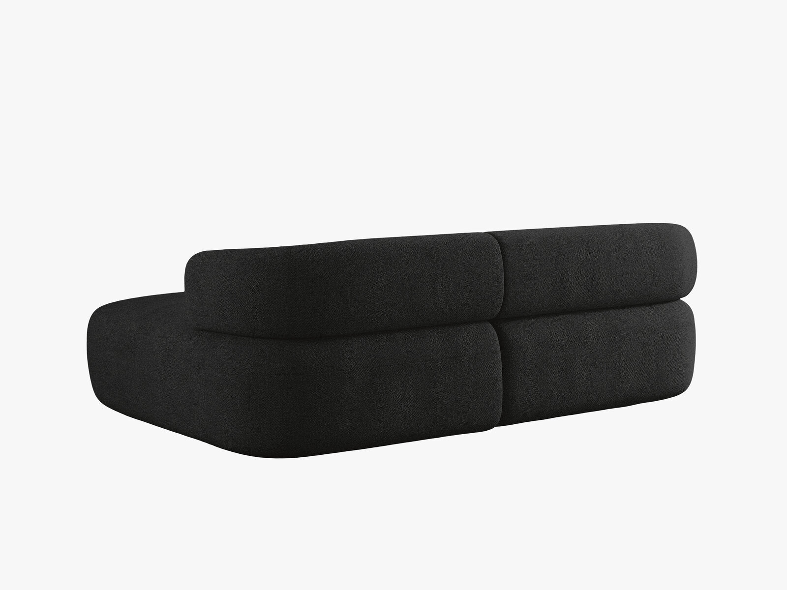 Micadoni 5-Sitzer Ecksofa Jenny Kleine Version Rechts Boucle Now or Never Schwarz