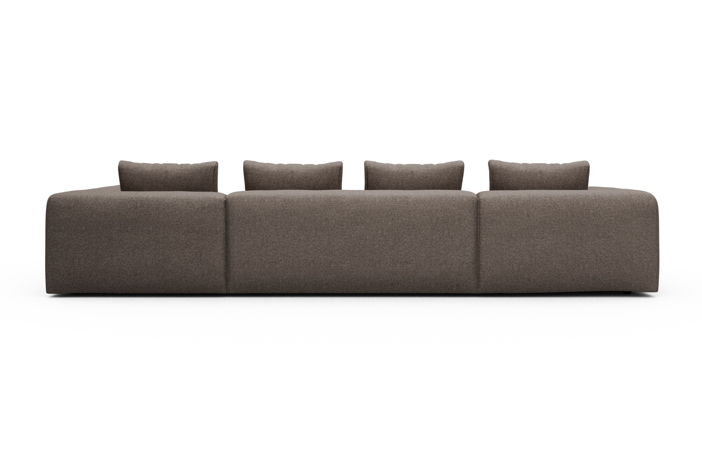 Wohnlandschaft Fred Relax-Ecke rechts mit 2-Sitzer und Chaiselongue links Strukturierter Stoff Sama 340-Stone