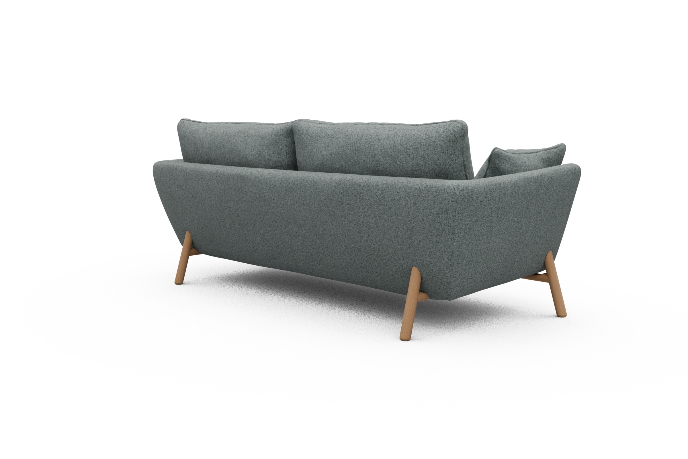 Sofa Emil 3-Sitzer Beinfarbe Eiche Natur Casone-Light-Mixed-Green