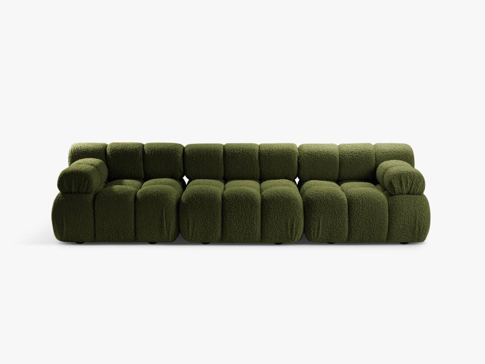 Micadoni Modulares Sofa Bellis 3-Sitzer Boucle Rolf Grün